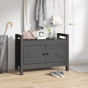 Graue Flurbank 80 cm Kiefer Massivholz