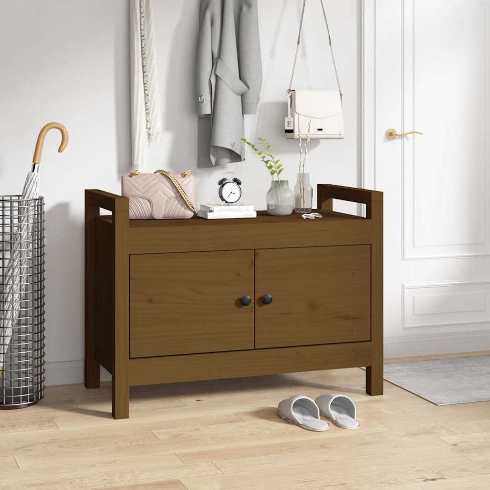 vidaXL Banc de couloir marron miel 80x40x60 cm bois de pin massif