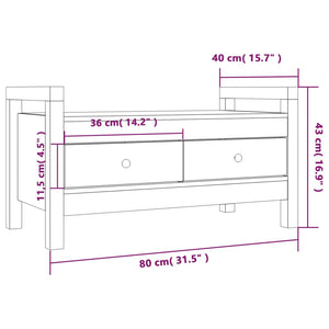 Flurbank Kiefer Massivholz 80x40x43cm