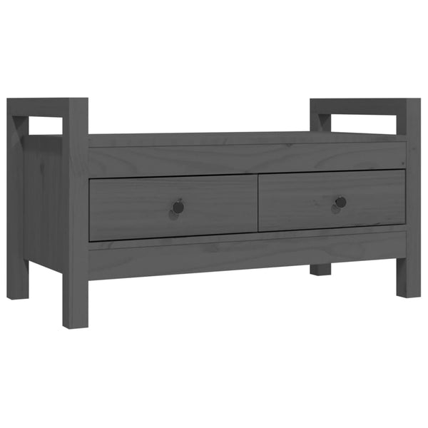 Graue Flurbank Kiefer Massivholz 80cm