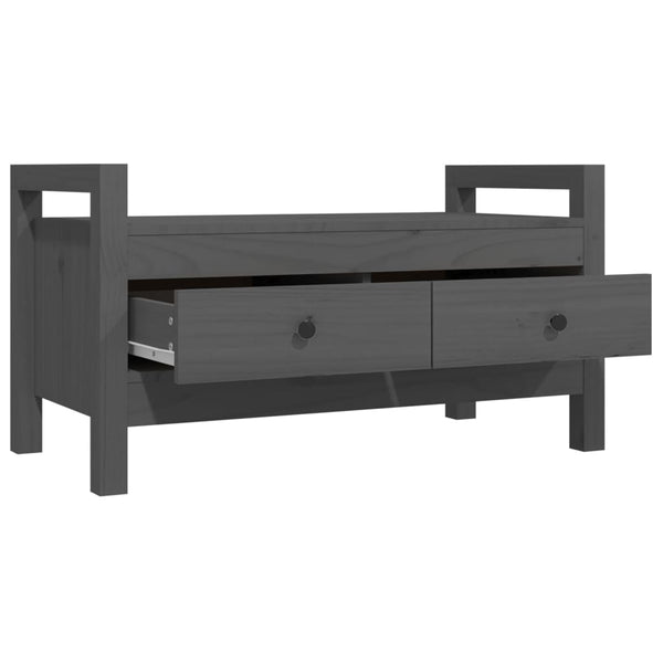 Graue Flurbank Kiefer Massivholz 80cm