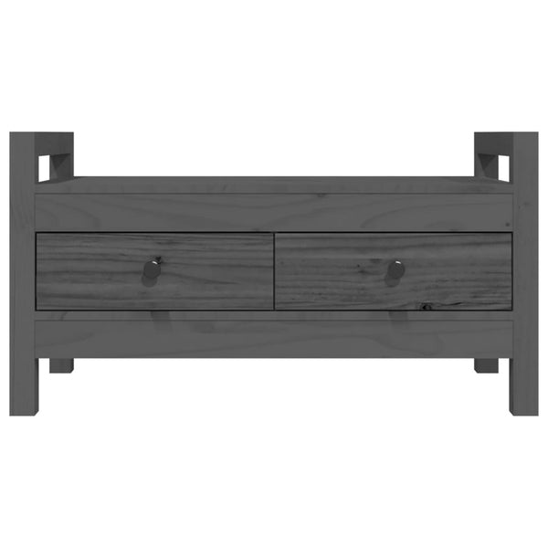 Graue Flurbank Kiefer Massivholz 80cm