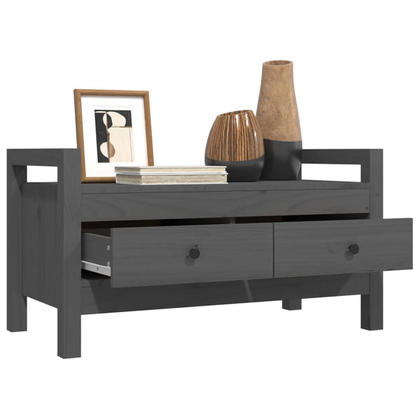 Graue Flurbank Kiefer Massivholz 80cm
