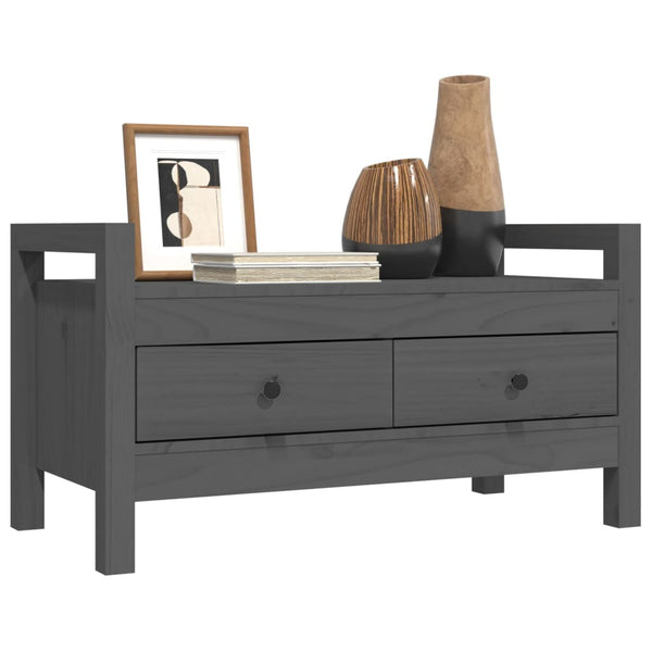 Graue Flurbank Kiefer Massivholz 80cm