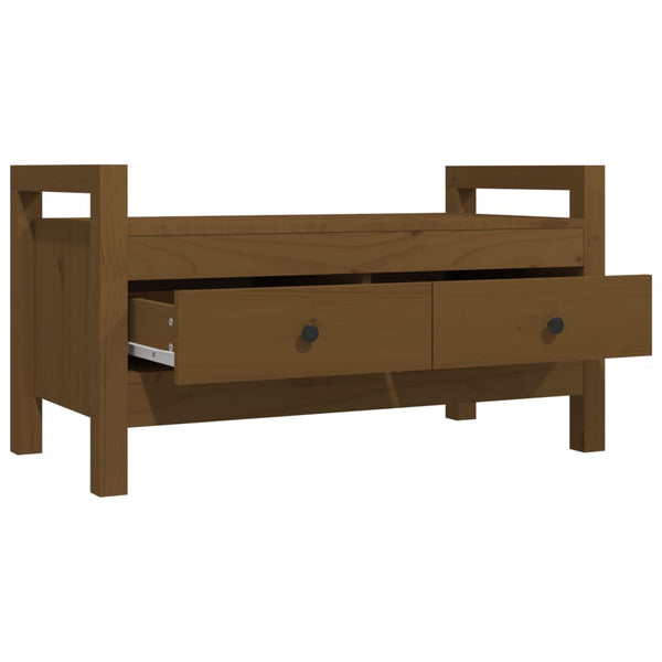 Flurbank Honigbraun Kiefer Massivholz 80 cm