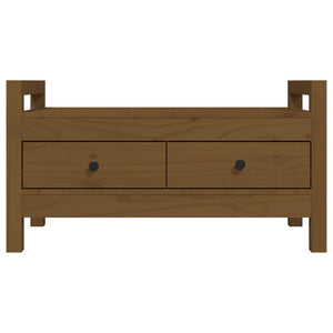 Flurbank Honigbraun Kiefer Massivholz 80 cm