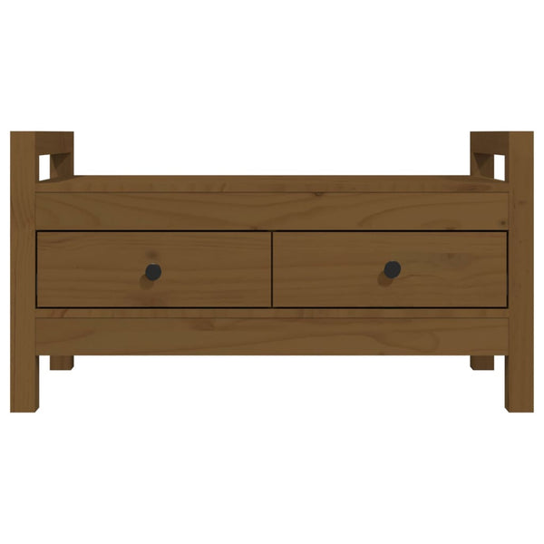 Flurbank Honigbraun Kiefer Massivholz 80 cm