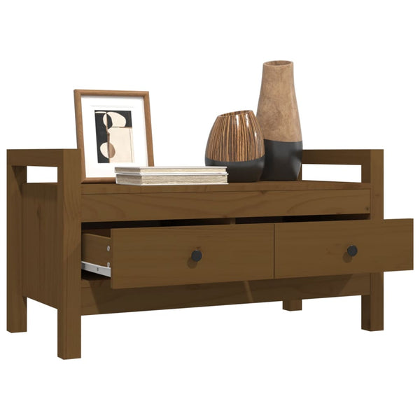 Flurbank Honigbraun Kiefer Massivholz 80 cm