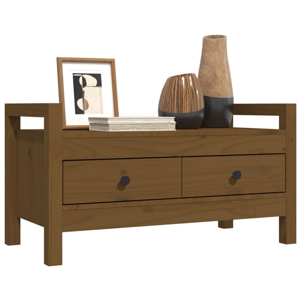Flurbank Honigbraun Kiefer Massivholz 80 cm