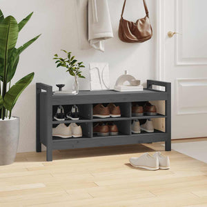 Graue Flurbank Kiefer Massivholz 110cm