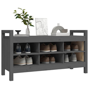 Graue Flurbank Kiefer Massivholz 110cm