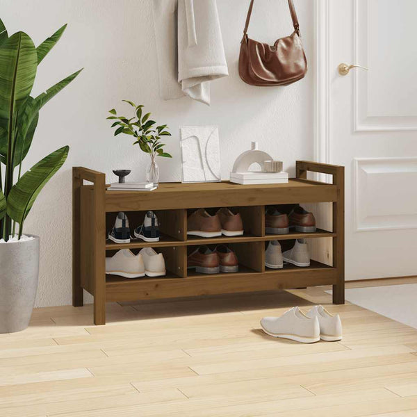 Flurbank Honigbraun Kiefer Massivholz 110 cm