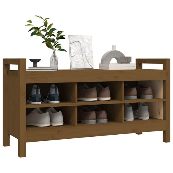 Flurbank Honigbraun Kiefer Massivholz 110 cm