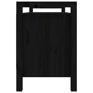 Schwarze Flurbank Kiefer Massivholz 110 cm