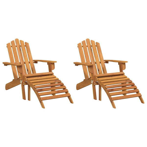 vidaXL Chaises de jardin Adirondack avec repose-pieds 2 pcs Bois d'acacia massif