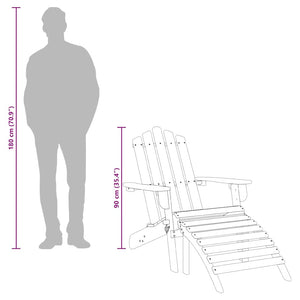 vidaXL Chaises de jardin Adirondack avec repose-pieds 2 pcs Bois d'acacia massif