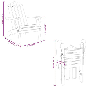 vidaXL Chaises de jardin Adirondack avec repose-pieds 2 pcs Bois d'acacia massif