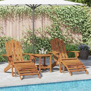 vidaXL Chaises de jardin Adirondack avec repose-pieds 2 pcs Bois d'acacia massif