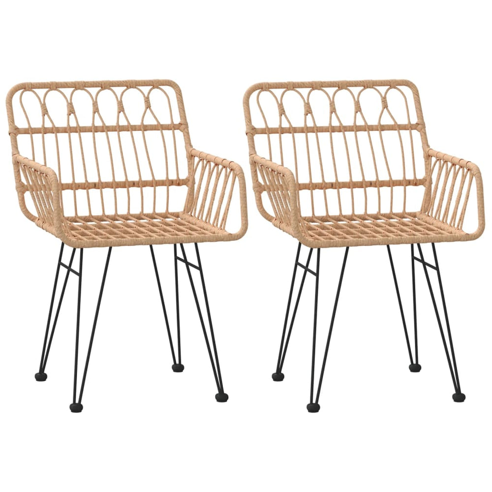 Gartenstühle 2er Set PE-Rattan