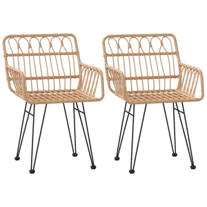 Gartenstühle 2er Set PE-Rattan