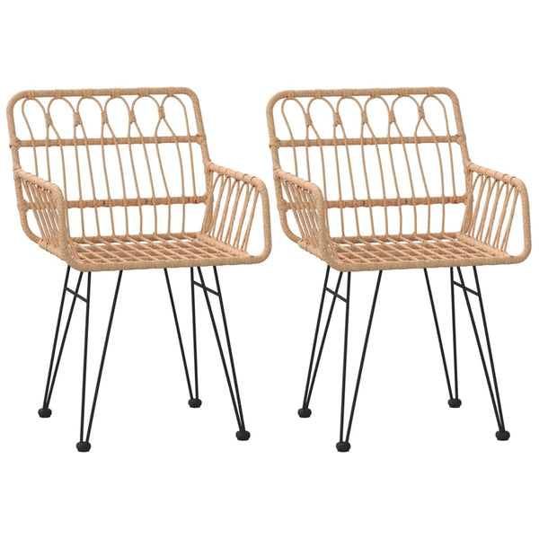 Gartenstühle 2er Set PE-Rattan