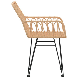 Gartenstühle 2er Set PE-Rattan
