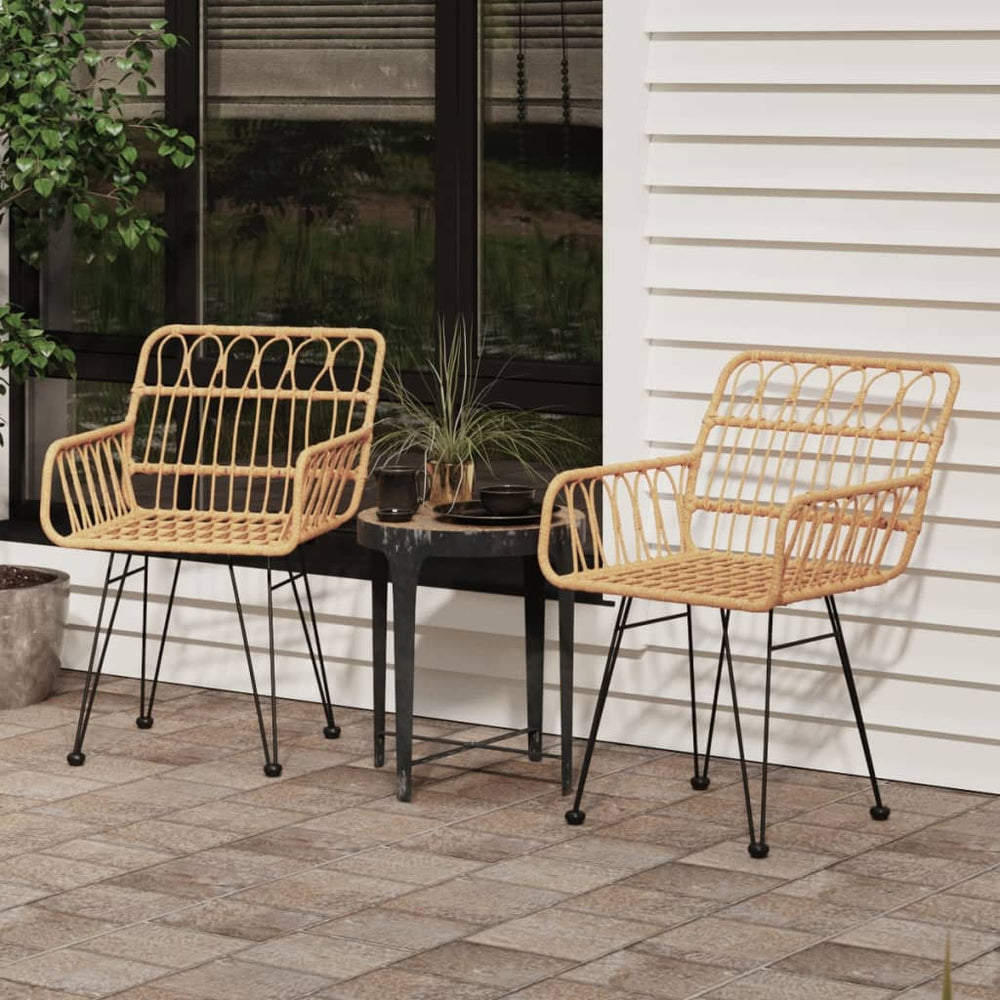 Gartenstühle 2er Set PE-Rattan