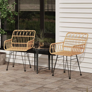 Gartenstühle 2er Set PE-Rattan