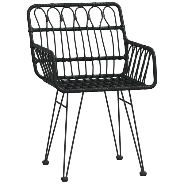Gartenstühle 2er Set mit Armlehnen, Schwarz