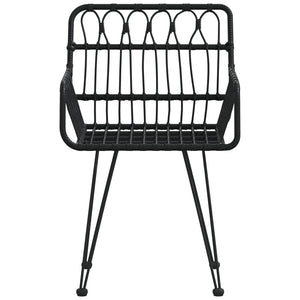 Gartenstühle 2er Set mit Armlehnen, Schwarz