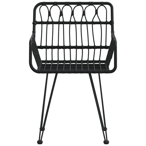 Gartenstühle 2er Set mit Armlehnen, Schwarz