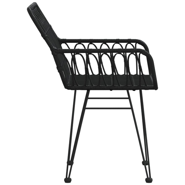 Gartenstühle 2er Set mit Armlehnen, Schwarz