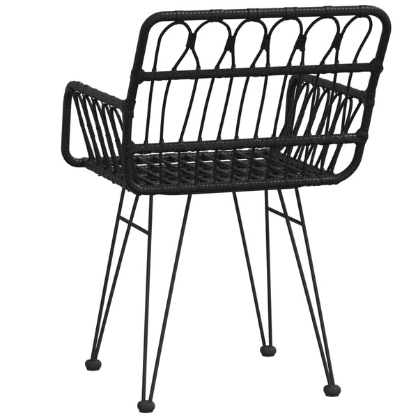 Gartenstühle 2er Set mit Armlehnen, Schwarz