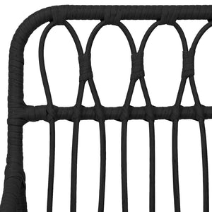 Gartenstühle 2er Set mit Armlehnen, Schwarz