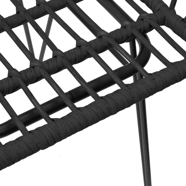 Gartenstühle 2er Set mit Armlehnen, Schwarz