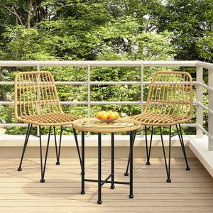 Gartenstühle 2er Set PE-Rattan