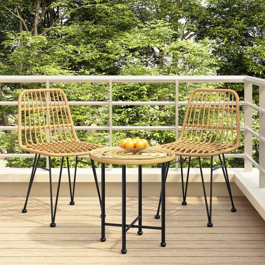 Gartenstühle 2er Set PE-Rattan