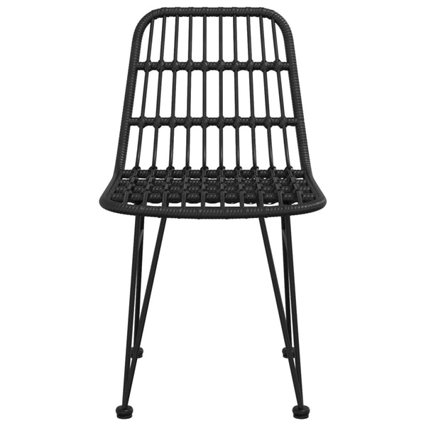 vidaXL Chaises de jardin 2 pcs Noir 48x62x84 cm Rotin PE