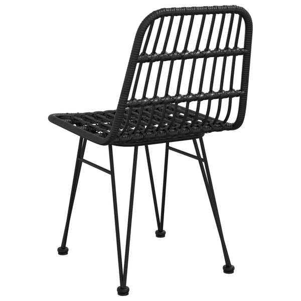 vidaXL Chaises de jardin 2 pcs Noir 48x62x84 cm Rotin PE