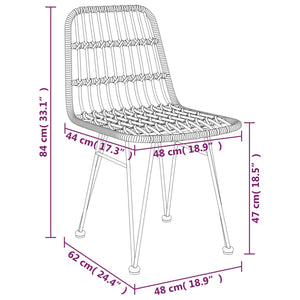 vidaXL Chaises de jardin 2 pcs Noir 48x62x84 cm Rotin PE