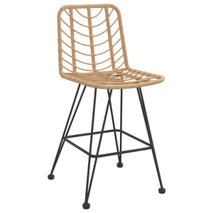 Barhocker 2er Set PE-Rattan Stahl