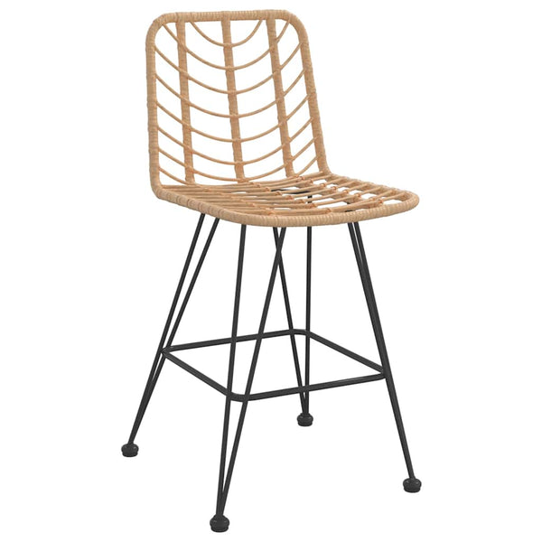 Barhocker 2er Set PE-Rattan Stahl