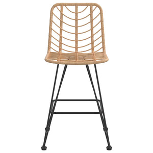 Barhocker 2er Set PE-Rattan Stahl