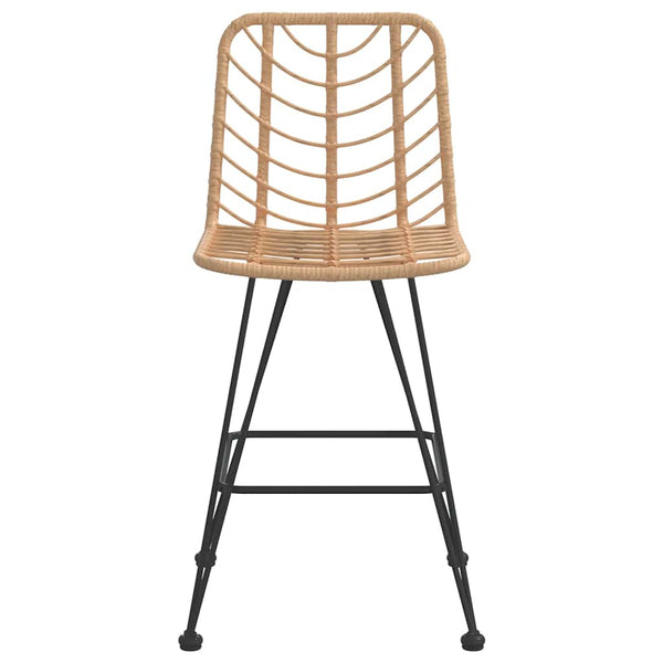 Barhocker 2er Set PE-Rattan Stahl