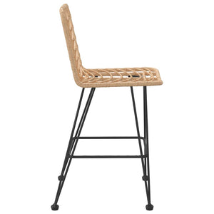 Barhocker 2er Set PE-Rattan Stahl