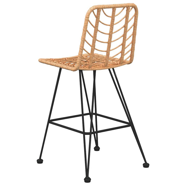 Barhocker 2er Set PE-Rattan Stahl