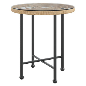Gartentisch Ø50 cm Hartglas Stahl