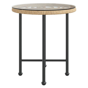 Gartentisch Ø50 cm Hartglas Stahl