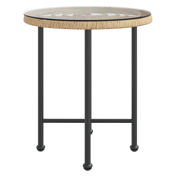 Gartentisch Ø50 cm Hartglas Stahl