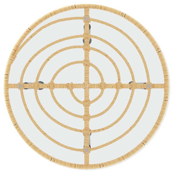 Gartentisch Ø50 cm Hartglas Stahl